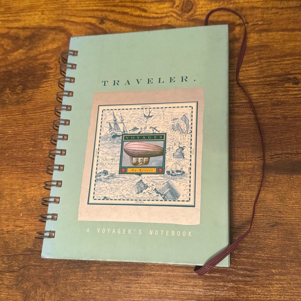 Stewart Tabori Chang Traveler Vintage Voyage Map Journal 1996 Spiral Travel Book